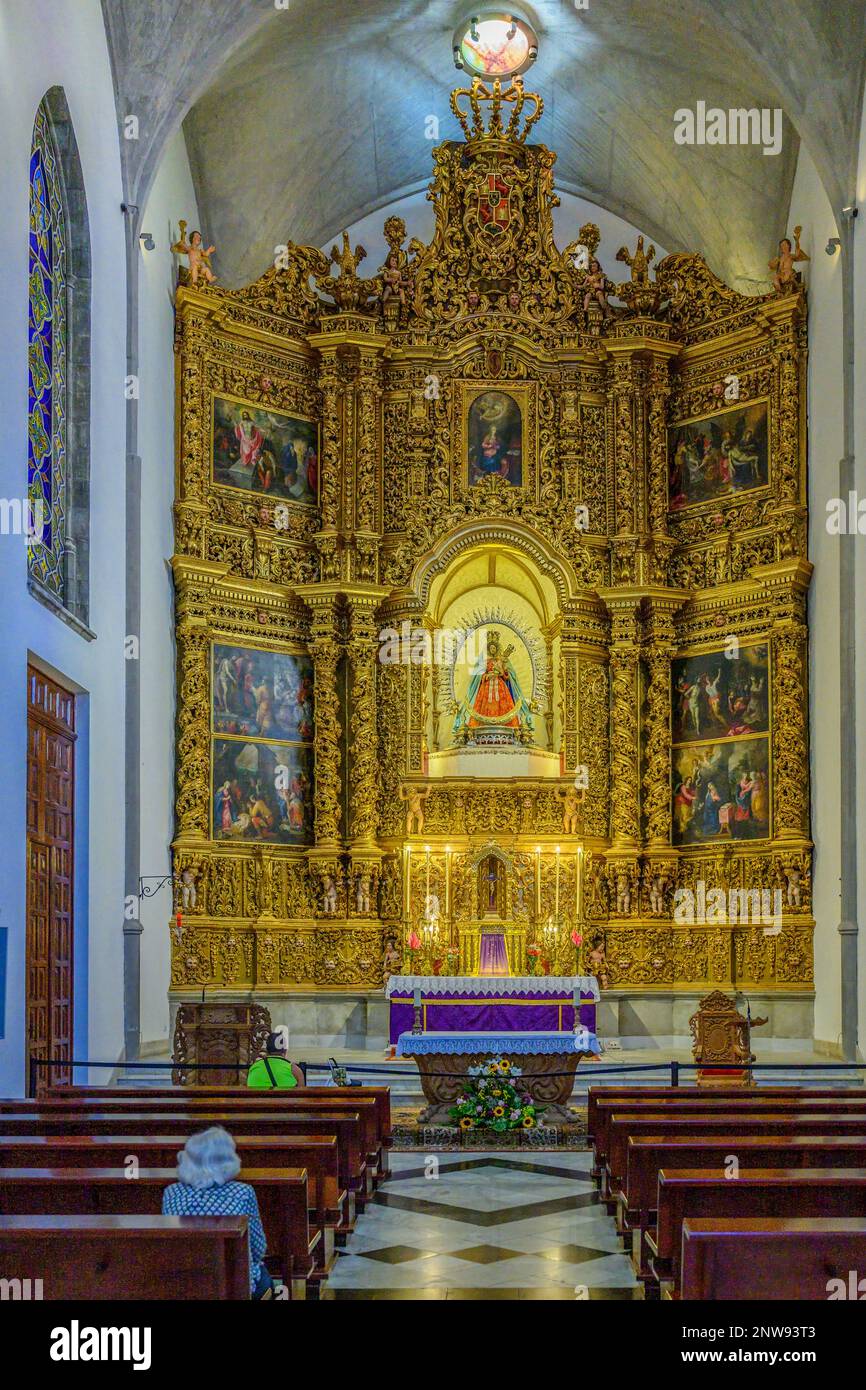 Le grand retable baroque de notre-Dame des remèdes dans la cathédrale de San Cristobal de la laguna flanqué de sept panneaux de Hendrick Van Balen Banque D'Images Le grand retable baroque de notre-Dame des remèdes dans la cathédrale de San Cristobal de la laguna flanqué de sept panneaux de Hendrick Van Balen Banque D'Images
