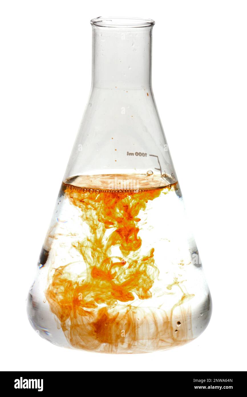 Flacons avec équipement de laboratoire pour produits chimiques Banque D'Images