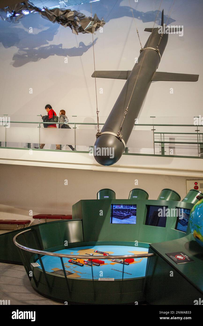 Exposition au Musée de la Bombe Atomique, Nagasaki, Japon. Banque D'Images