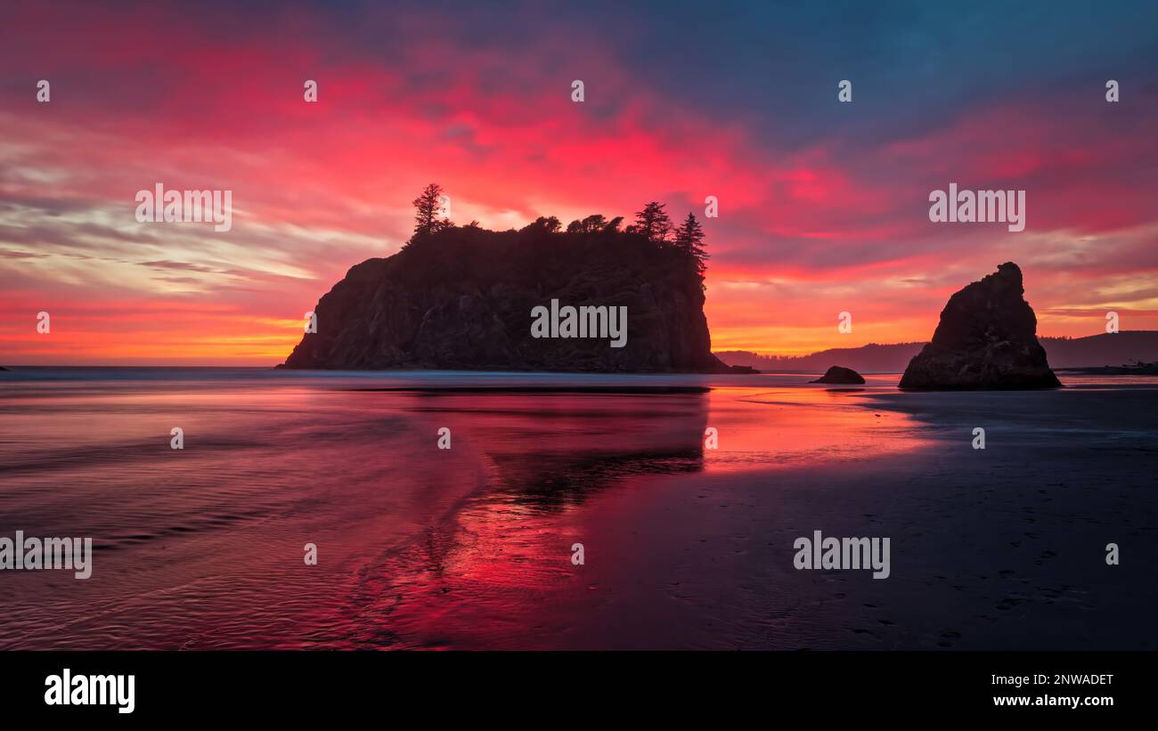 Ruby Beach se trouve sur la partie côtière du parc national olympique. Banque D'Images