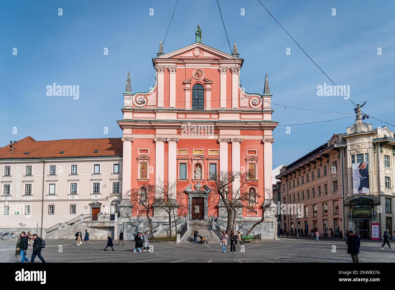 L'église franciscaine de l'Annonciation, Ljubljana, Slovénie Banque D'Images