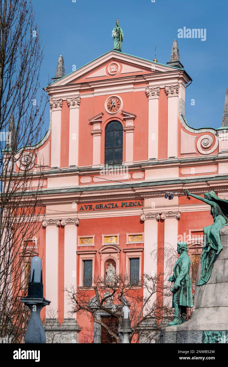 L'église franciscaine de l'Annonciation, Ljubljana, Slovénie Banque D'Images