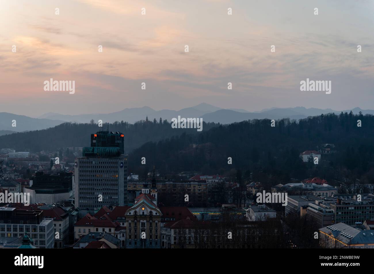 Vue depuis le château de Ljubljana, Ljubljana, Slovénie Banque D'Images