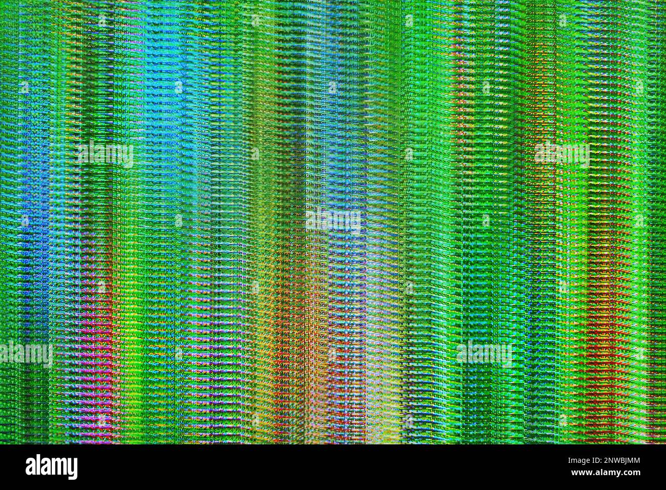Gros plan plein format sur téléviseur statique. Banque D'Images