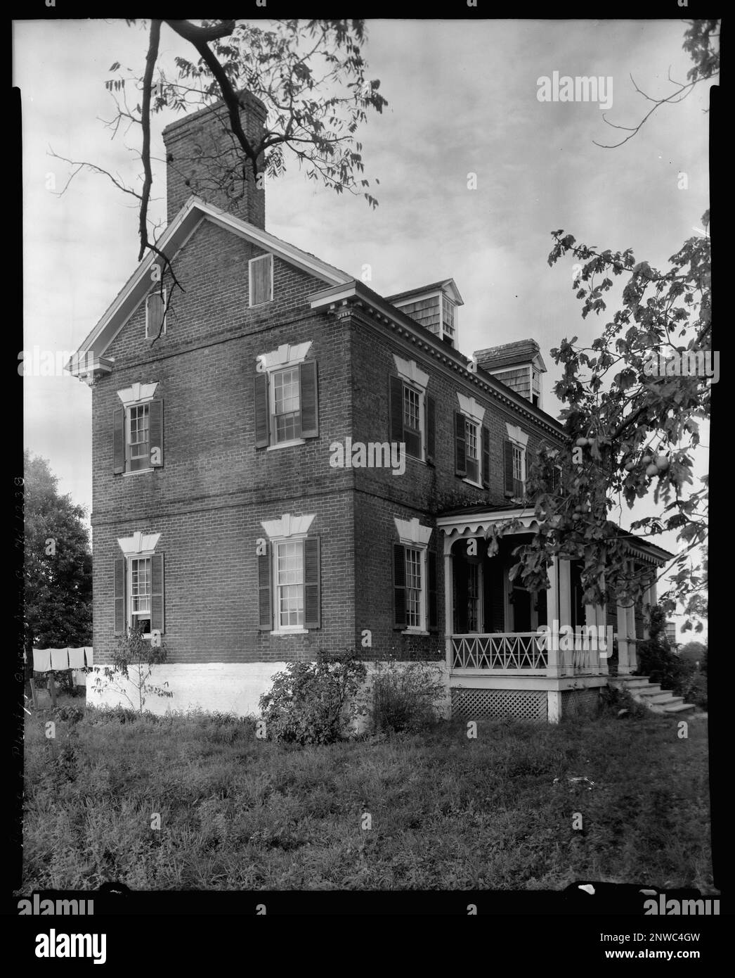 Paix et abondance, Centreville vic., comté de Queen Anne, Maryland. Carnegie Etude de l'architecture du Sud. États-Unis, Maryland, comté de Queen Anne, Centreville vic, brickwork, Domaines, clés, porches. Banque D'Images
