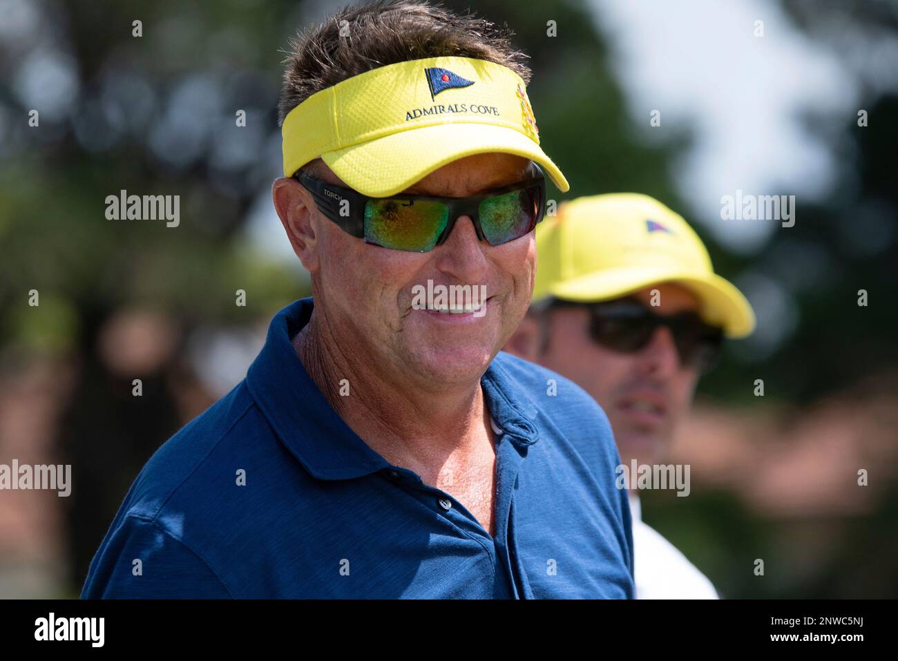 SYDNEY, AUSTRALIA - NOVEMBER 15: Robert Allenby (AUS) smiles at Day 1 of The Emirates Australian Open Golf on November 15, 2019, at The Lakes Golf Club in Sydney, Australia. (Photo by Speed Media/Icon Sportswire) (Icon Sportswire via AP Images) Banque D'Images