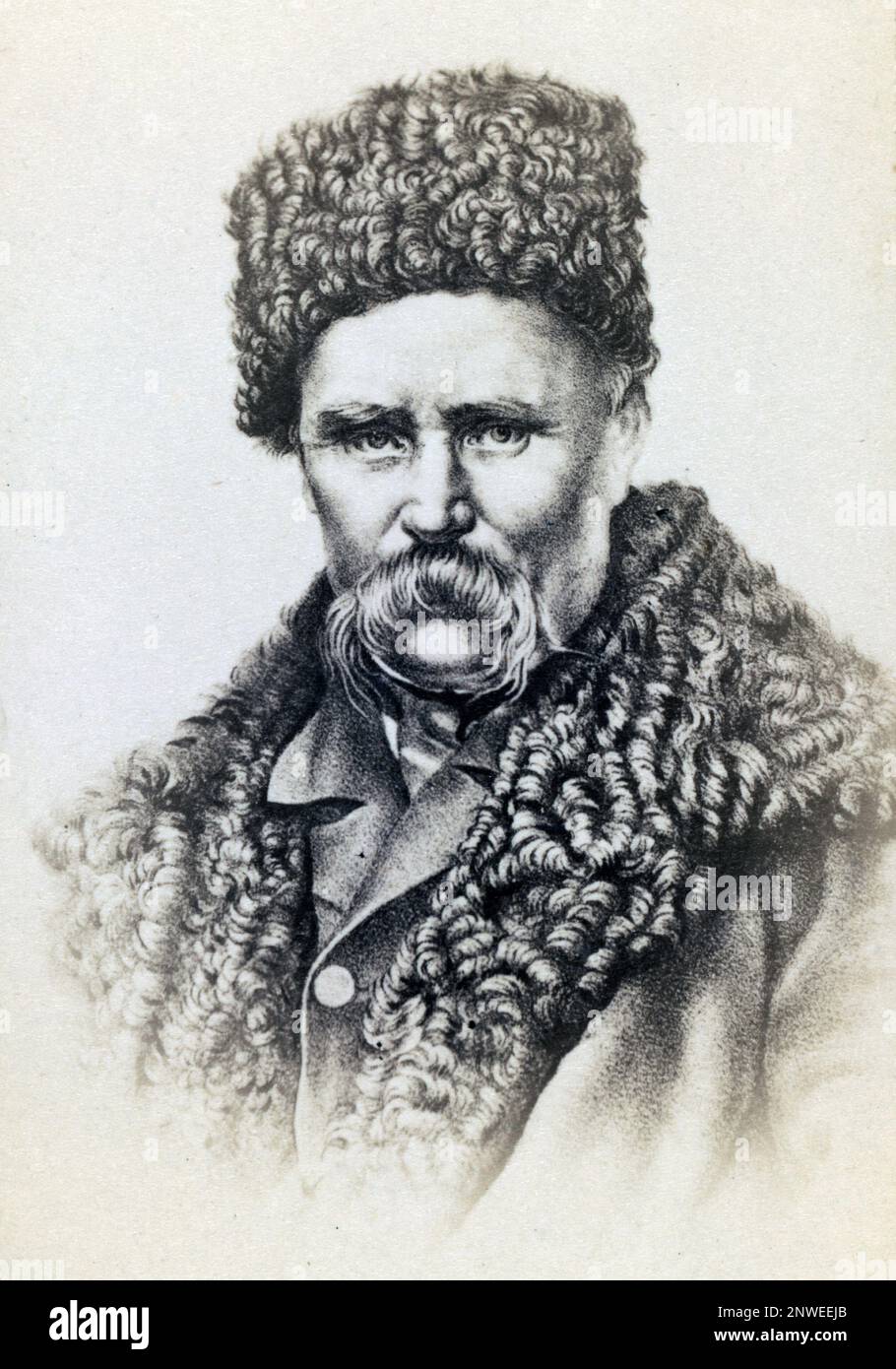 Taras Hryhorovych Shevchenko (1814 – 1861), Kobzar Taras, Kobzar, poète ukrainien, écrivain, artiste Banque D'Images