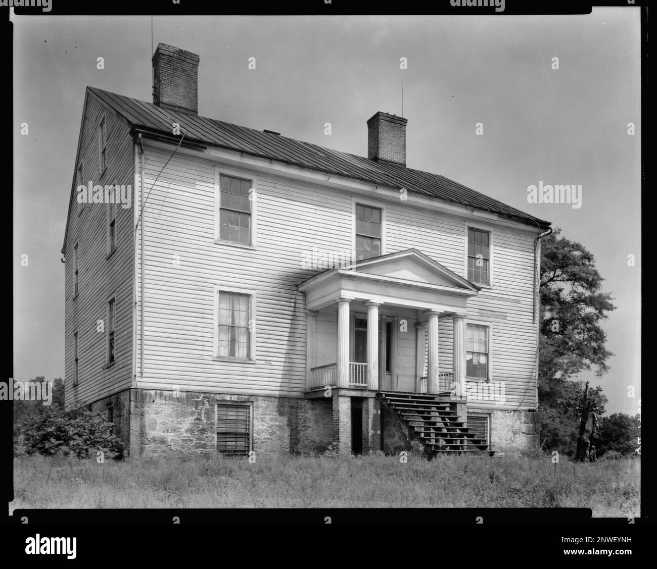 Maison, Athènes, Comté de Clarke, Géorgie. Carnegie Etude de l'architecture du Sud. États-Unis, Géorgie, Clarke County, Athènes, Maisons, Colonnes, Porches. Banque D'Images