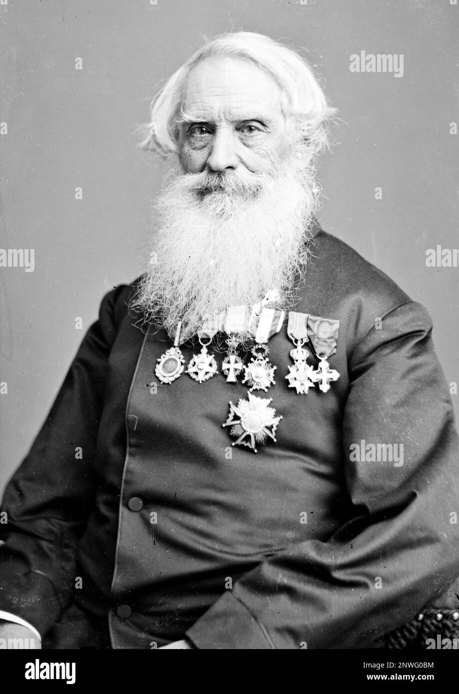 Samuel Morse, Samuel Finley Breese Morse (1791 – 1872) inventeur américain et co-développeur du code Morse Banque D'Images