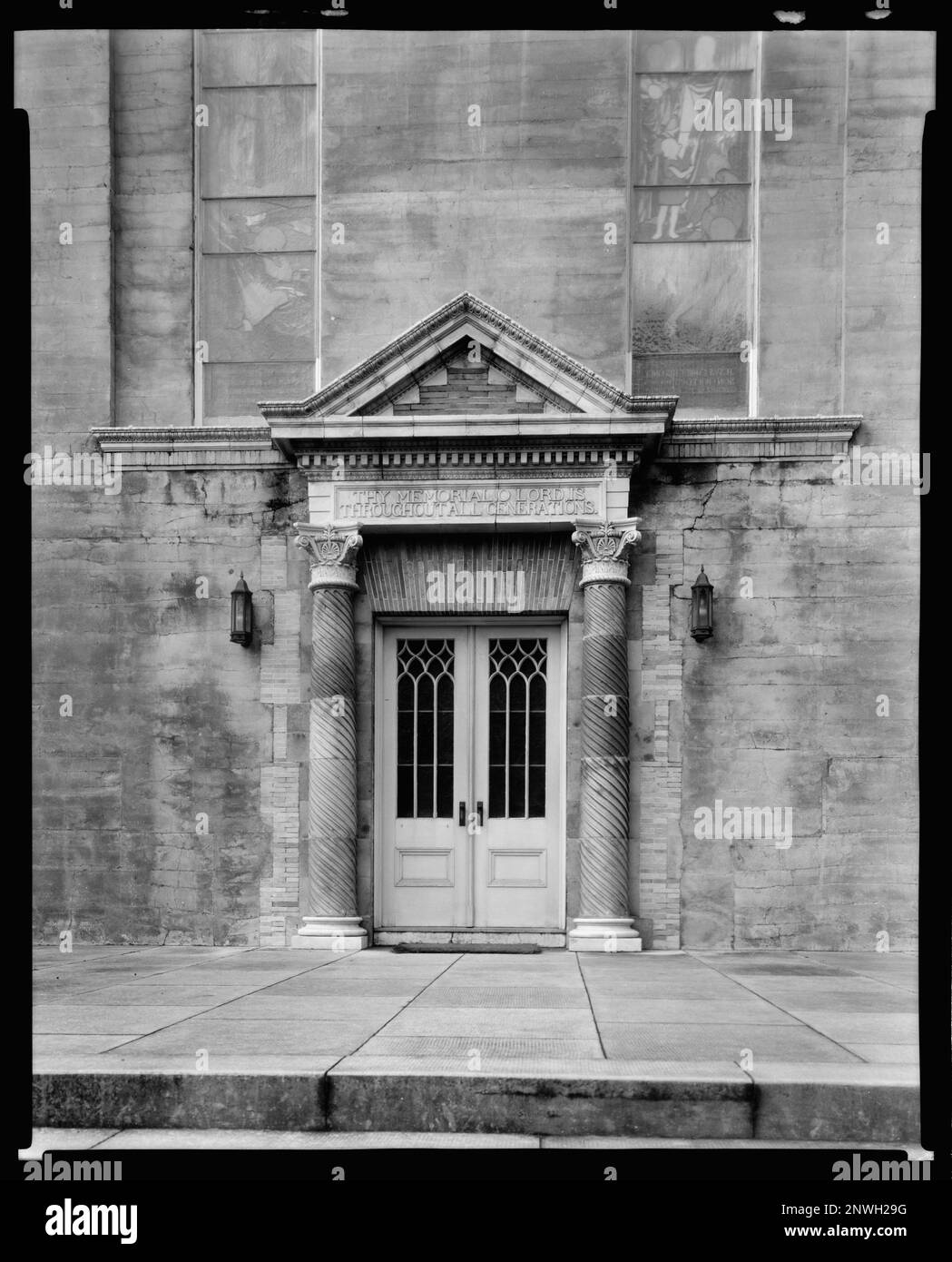 Flagler Memorial Église presbytérienne, St. Augustine, St. Johns County, Floride. Carnegie Etude de l'architecture du Sud. États-Unis, Floride, St. Johns County, St. Augustine, portes et portes, églises. Banque D'Images