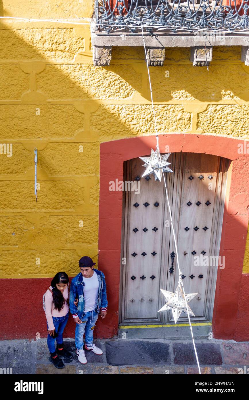 San Miguel de Allende Guanajuato Mexique, Historico Centre historique central Zona Centro, vue sur la tête, architecture coloniale, adolescents adolescents adolescents adolescent Banque D'Images