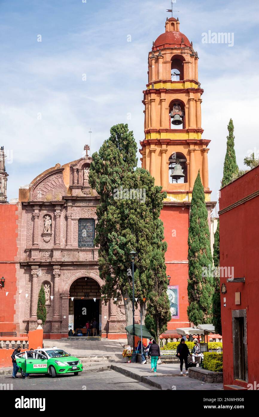 San Miguel de Allende Guanajuato Mexique, Historico Centre historique Zona Centro, vert taxi taxis taxis taxis taxis taxis taxis taxis taxis taxis taxis taxis taxi taxis, Oratorio de San Felipe Neri ou Banque D'Images