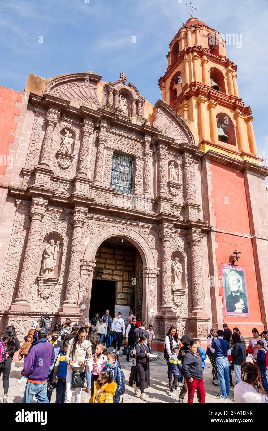 San Miguel de Allende Guanajuato Mexique, Historico Centre historique central Zona Centro, après service de masse, Oratorio de San Felipe Neri église oratoire, ma Banque D'Images