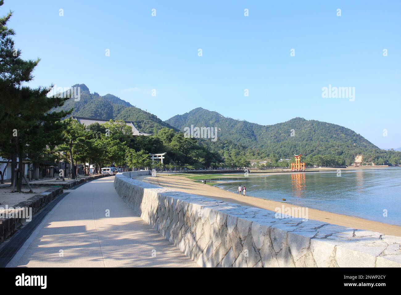 Sanctuaire d'Itsukushima sur l'île de Miyajima, Hiroshima, Japon Banque D'Images