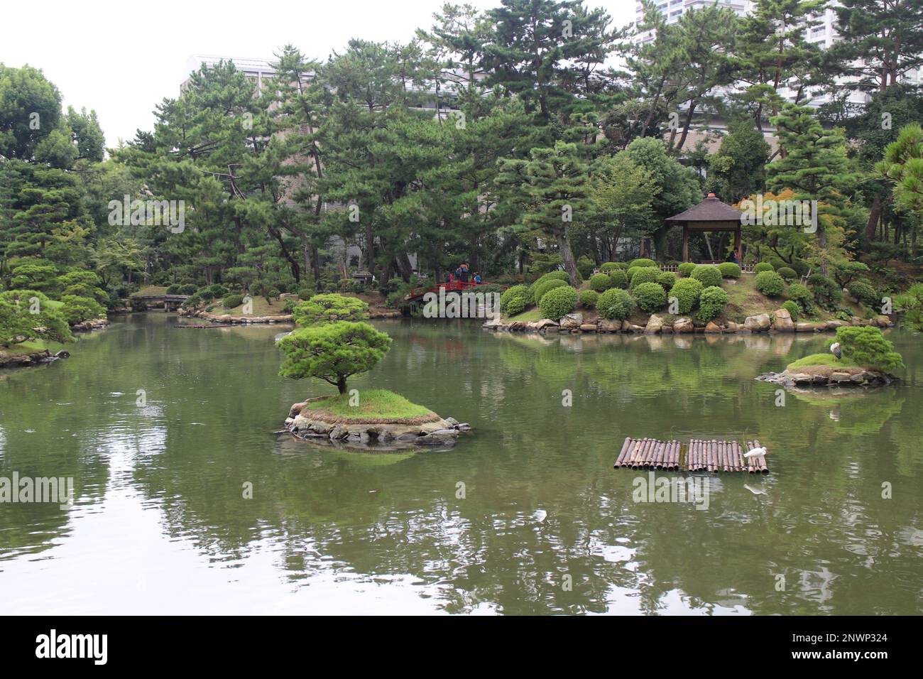 Jardin Shukkeien à Hiroshima, Japon Banque D'Images