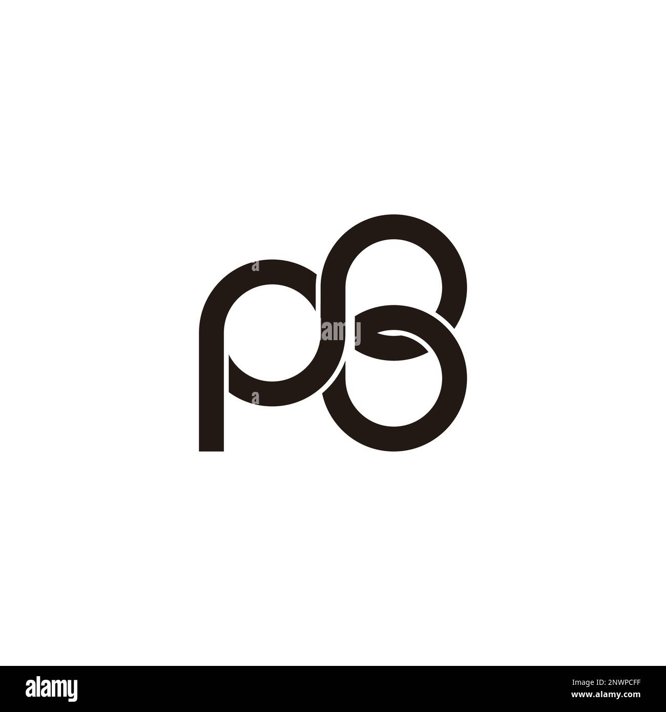 lettre pb boucle liée logo géométrique vecteur Illustration de Vecteur