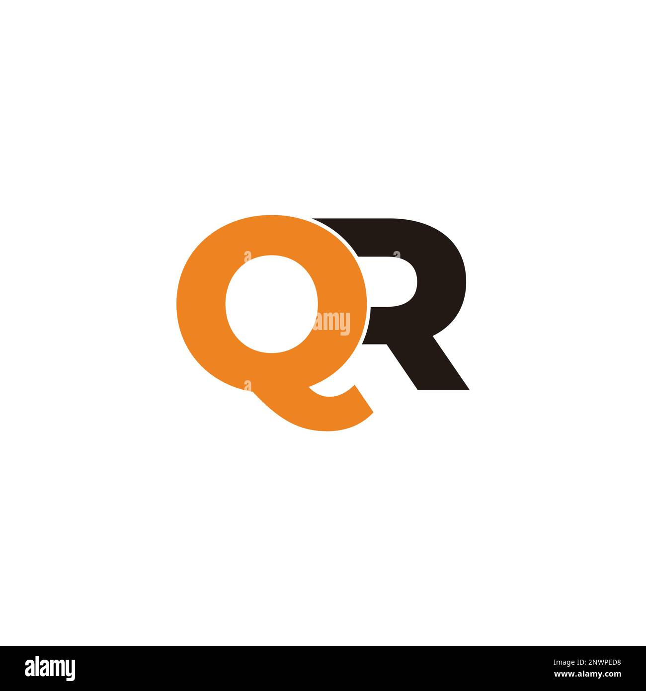 lettre qr police colorée logo vecteur Illustration de Vecteur