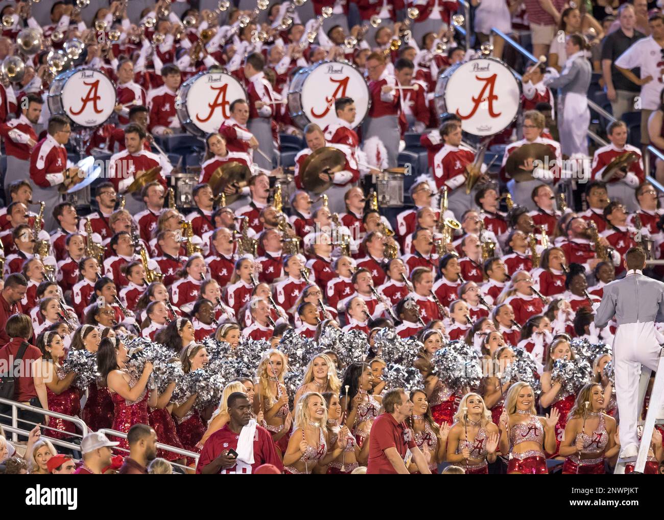 ORLANDO, FL - SEPTEMBER 01: Alabama Crimson Tide band during the football game between the Alabama Crimson Tide and Louisville Cardinal in the Camping World Kickoff on September 1, 2018, at Camping World Stadium Orlando, FL. (Photo by Andrew Bershaw/Icon Sportswire) (Icon Sportswire via AP Images) Banque D'Images
