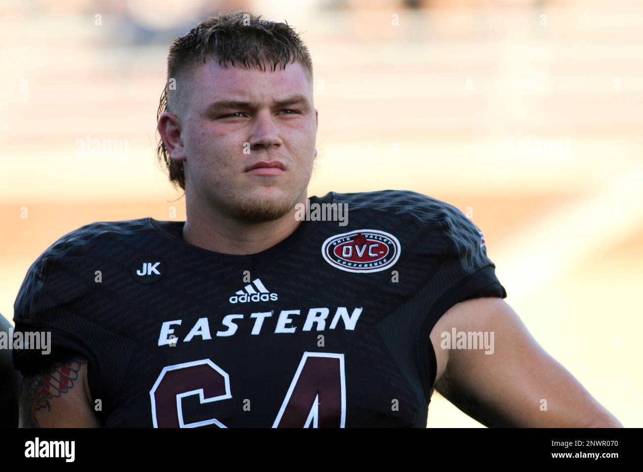 August 30, 2018: Eastern Kentucky's Cameron Kowalewski prior to an NCAA football game between the Eastern Kentucky Colonels and the Morehead State Eagles at Roy Kidd Stadium in Richmond, Kentucky. Kevin Schultz/CSM(Credit Image: © Kevin Schultz/CSM via ZUMA Wire) (Cal Sport Media via AP Images) Banque D'Images