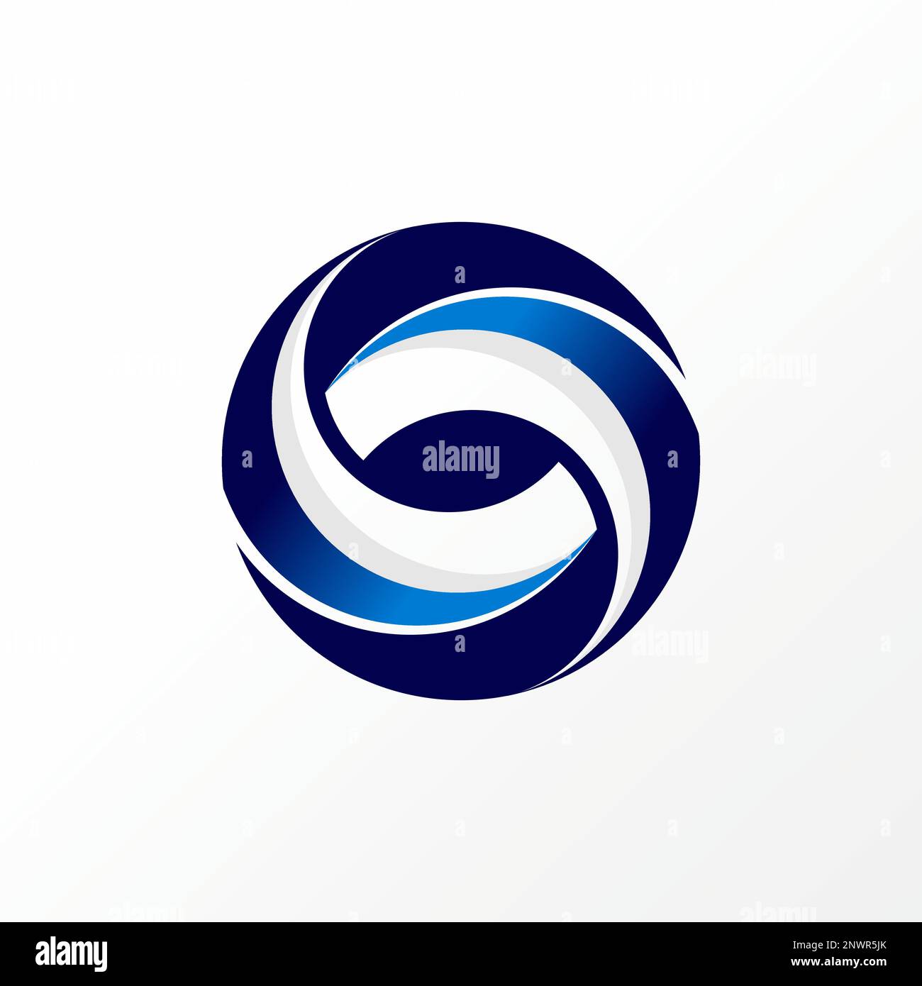 Forme de coupe simple et unique sur cercle ellipse comme lettre ou mot S police graphique icône logo design abstrait concept vecteur stock ornement initial Illustration de Vecteur