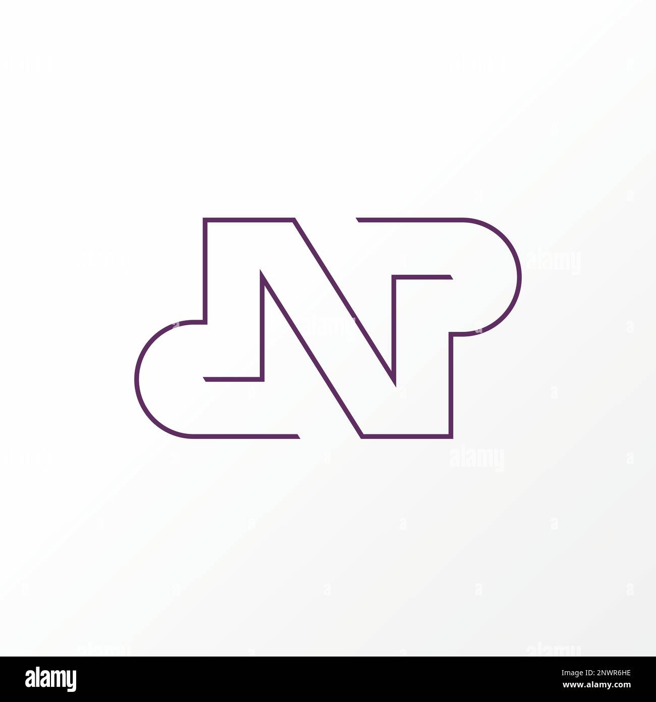 Lettre ou mot NP ou PN ligne de coupe serif police avec couronne sur image graphique icône logo design abstrait concept vecteur stock initial ou luxe Illustration de Vecteur