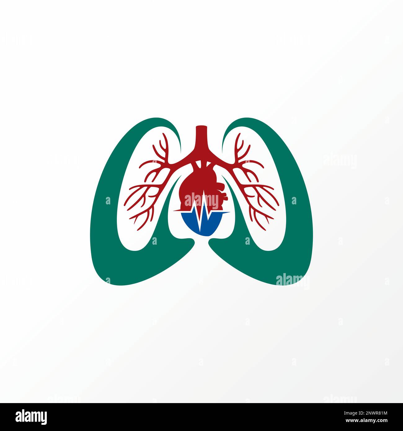 Unique et simple coeur et poumons avec le commerce médical image graphique icône logo design abstrait concept vecteur symbole de stock lié à la santé ou organe Illustration de Vecteur