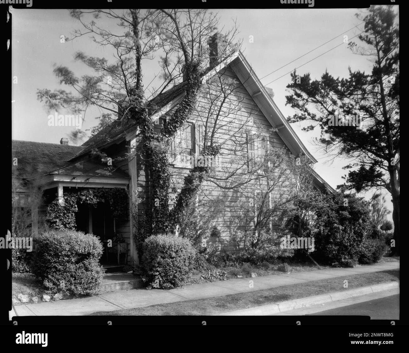 Ancienne maison, Beaufort, comté de Carteret, Caroline du Nord. Carnegie Etude de l'architecture du Sud. États-Unis, Caroline du Nord, comté de Carteret, Beaufort, Maisons. Banque D'Images