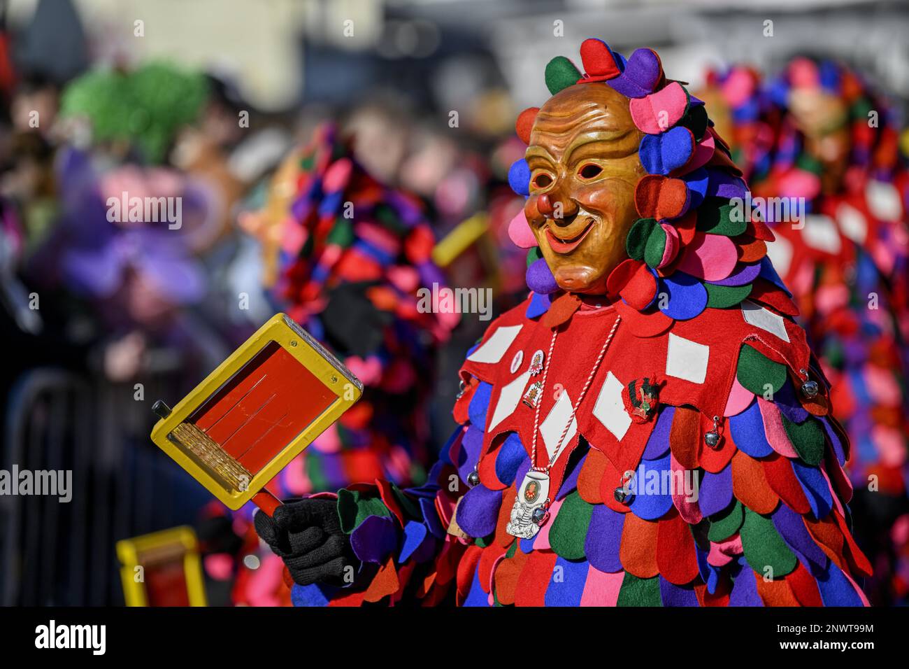 Groupe Narro d'Oberkirch au Grand défilé du Carnaval, défilé du Carnaval, Oberkirch, Ortenaukreis, Baden-Wuerttemberg, Allemagne Banque D'Images