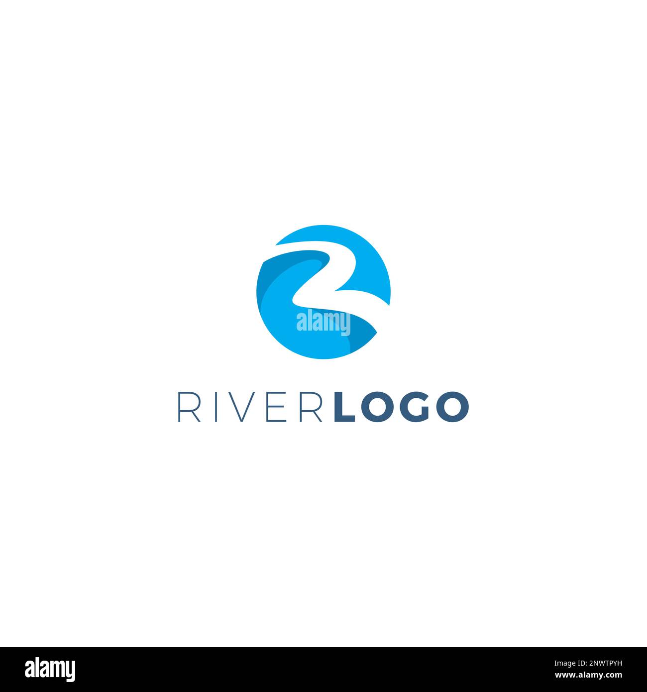 Logo River. Vecteur de logo abstrait Letter R Illustration de Vecteur