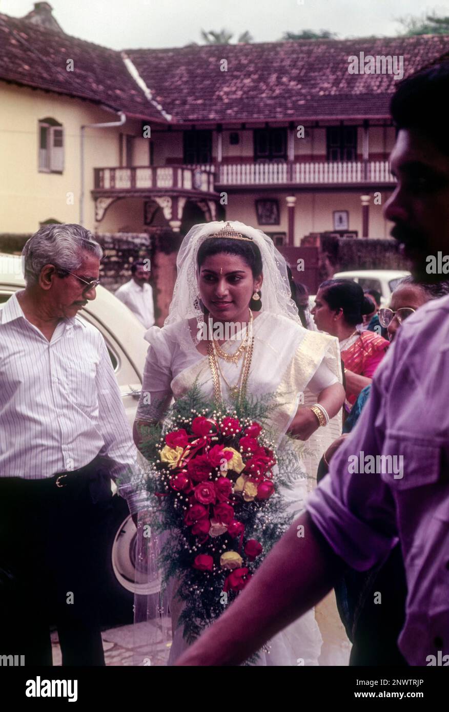 Mariage catholique à fort kochi, Kerala, Inde, Asie Banque D'Images