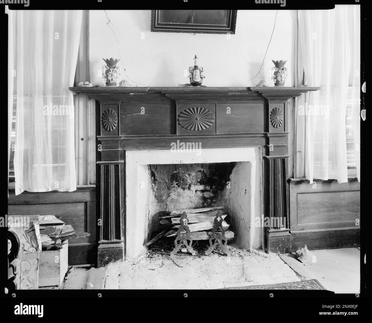 Boddie House, la Grange vic., Troup County, Géorgie. Carnegie Etude de l'architecture du Sud. États-Unis, Géorgie, Troup County, la Grange vic, cheminées, Les mantels. Banque D'Images