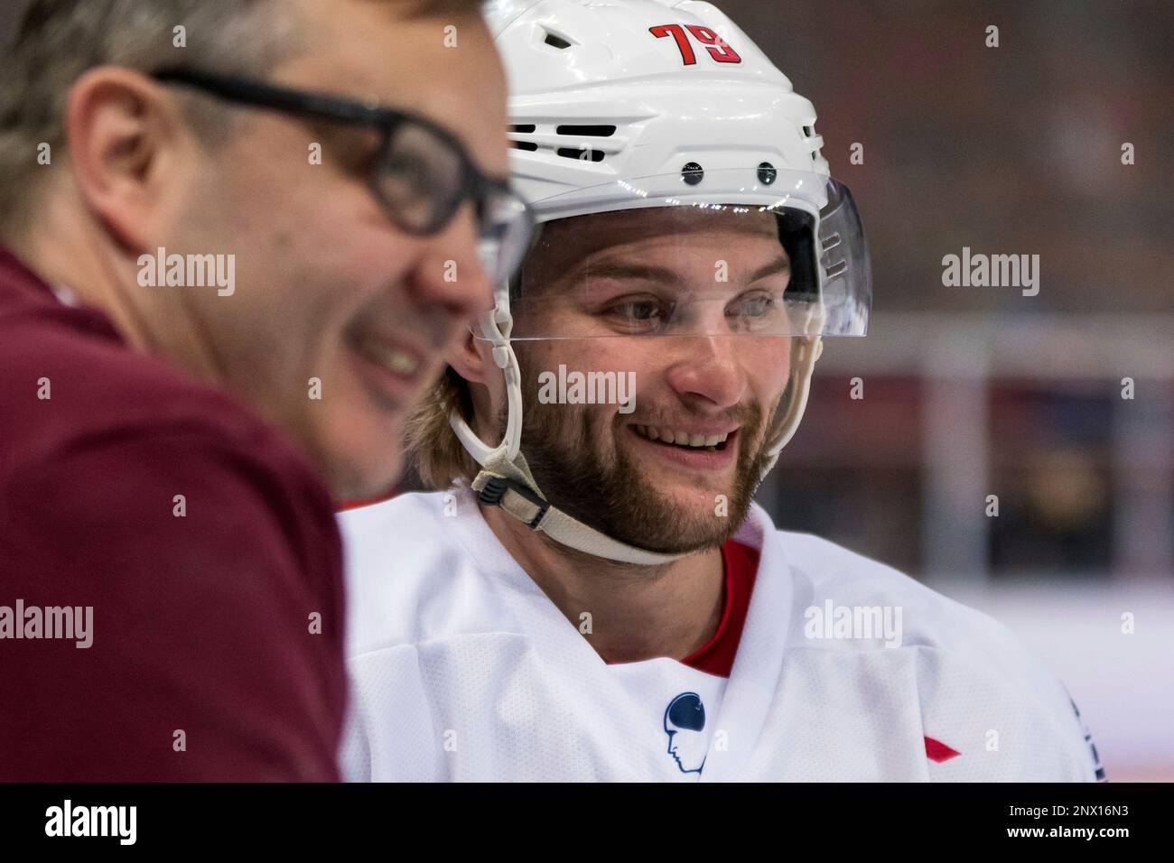 SYDNEY, NSW - JUNE 30: USA player Nathan Walker (79) at the 2018 Ice Hockey Classic between USA and Canada at Qudos Bank Arena on June 30, 2018 in Sydney, NSW. (Photo by Speed Media/Icon Sportswire) (Icon Sportswire via AP Images) Banque D'Images