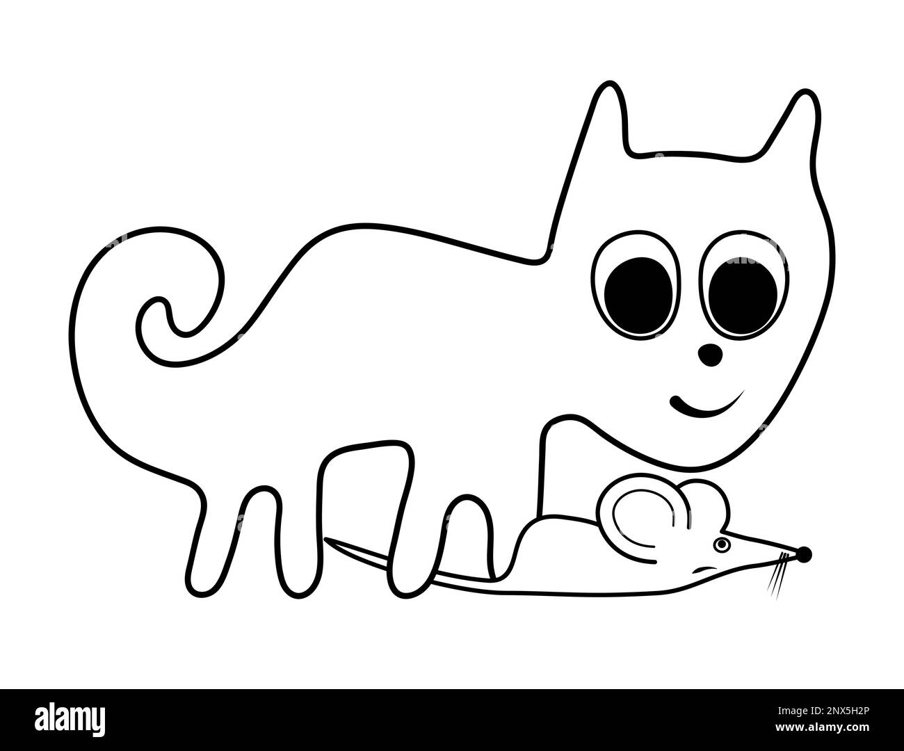 Chat et souris - une paraphrase du célèbre geoglyphe le chat de Nazca Illustration de Vecteur