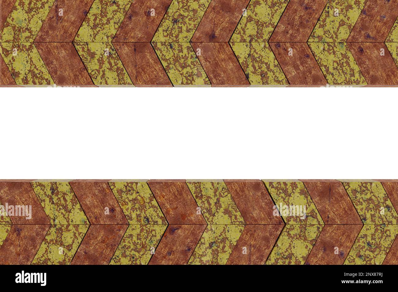 3D apparition d'un motif de grunge de danger d'avertissement de couleur jaune et rouille Banque D'Images