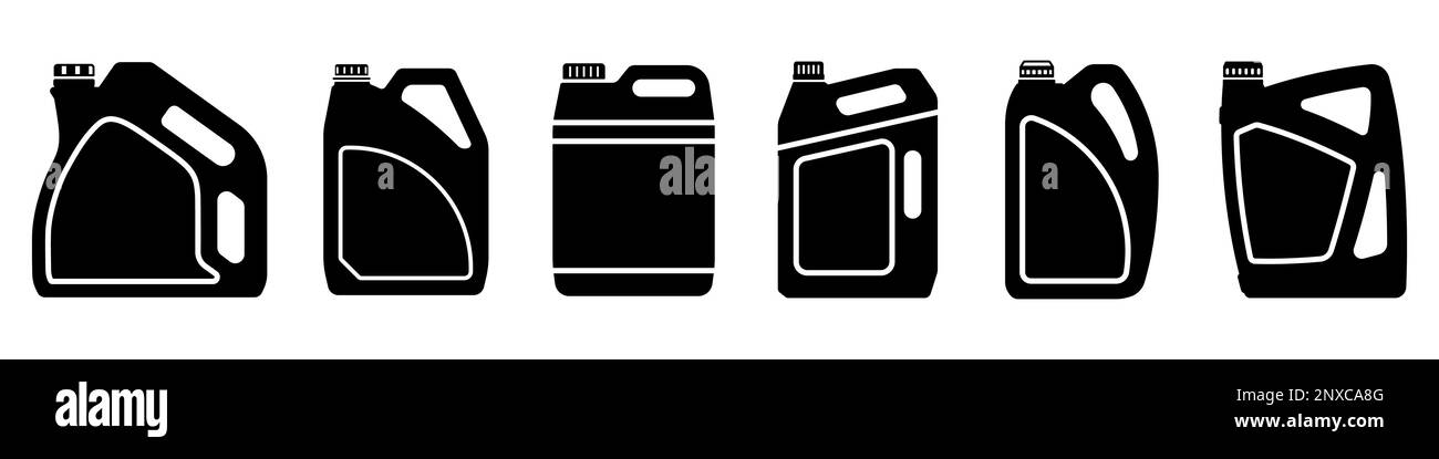 Ensemble d'icônes de réservoir. Icône du réservoir de carburant. Icônes de cartouche noires. Illustration vectorielle. Illustration de Vecteur