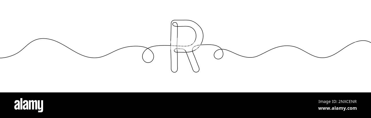 Dessin en ligne continue du symbole de devise sud-africaine Rand. Illustration vectorielle. Illustration de Vecteur