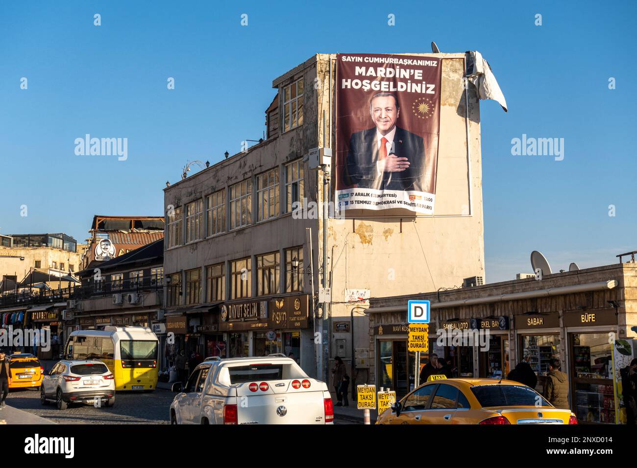 La campagne présidentielle de Recep Tayyip Erdoğan en prévision des élections dans la ville historique de Mardin en Turquie Banque D'Images