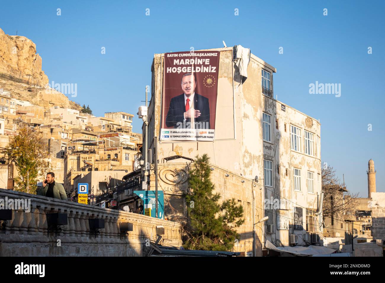 La campagne présidentielle de Recep Tayyip Erdoğan en prévision des élections dans la ville historique de Mardin en Turquie Banque D'Images