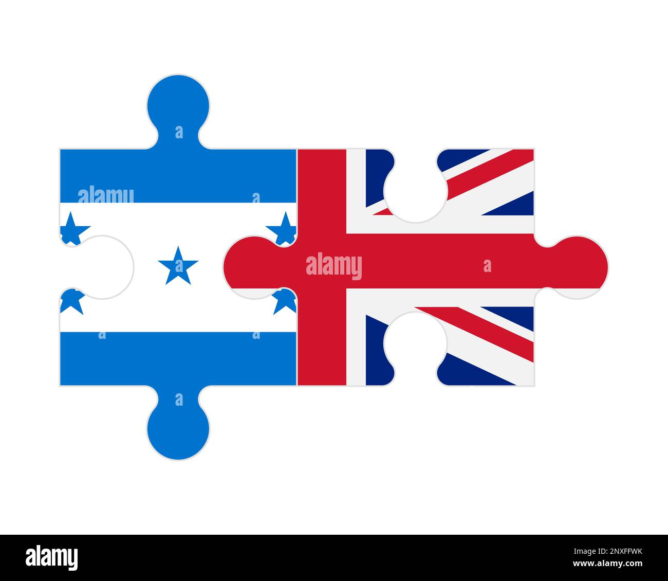 Puzzle connecté des drapeaux du Honduras et du Royaume-Uni, vecteur Illustration de Vecteur