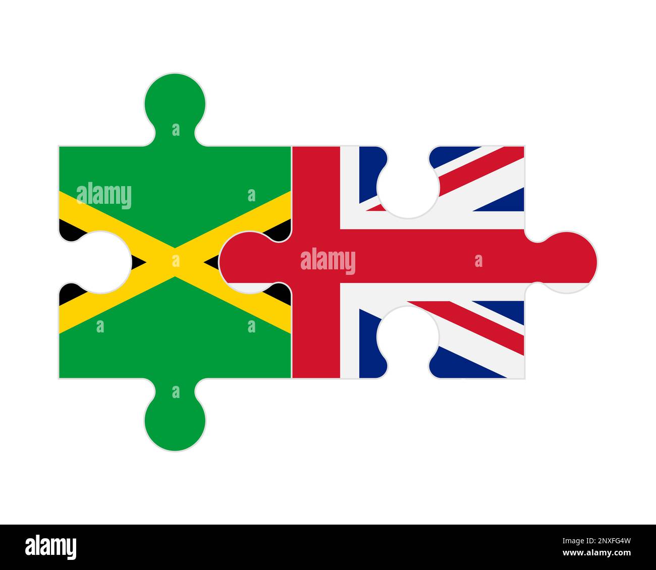 Puzzle connecté de drapeaux de la Jamaïque et du Royaume-Uni, vecteur Illustration de Vecteur