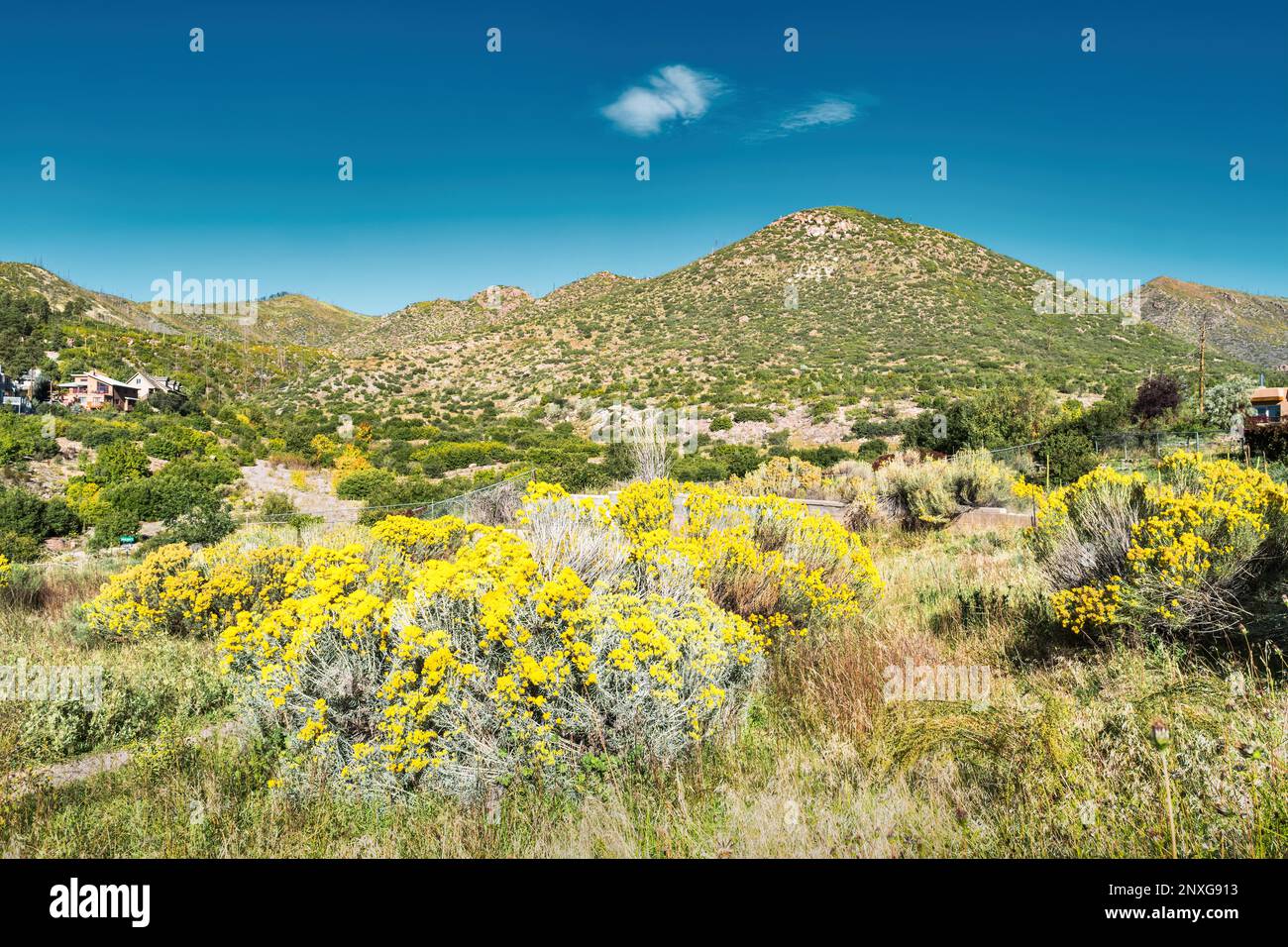 Paysage des montagnes Jemez à Los Alamos, Nouveau-Mexique, États-Unis Banque D'Images