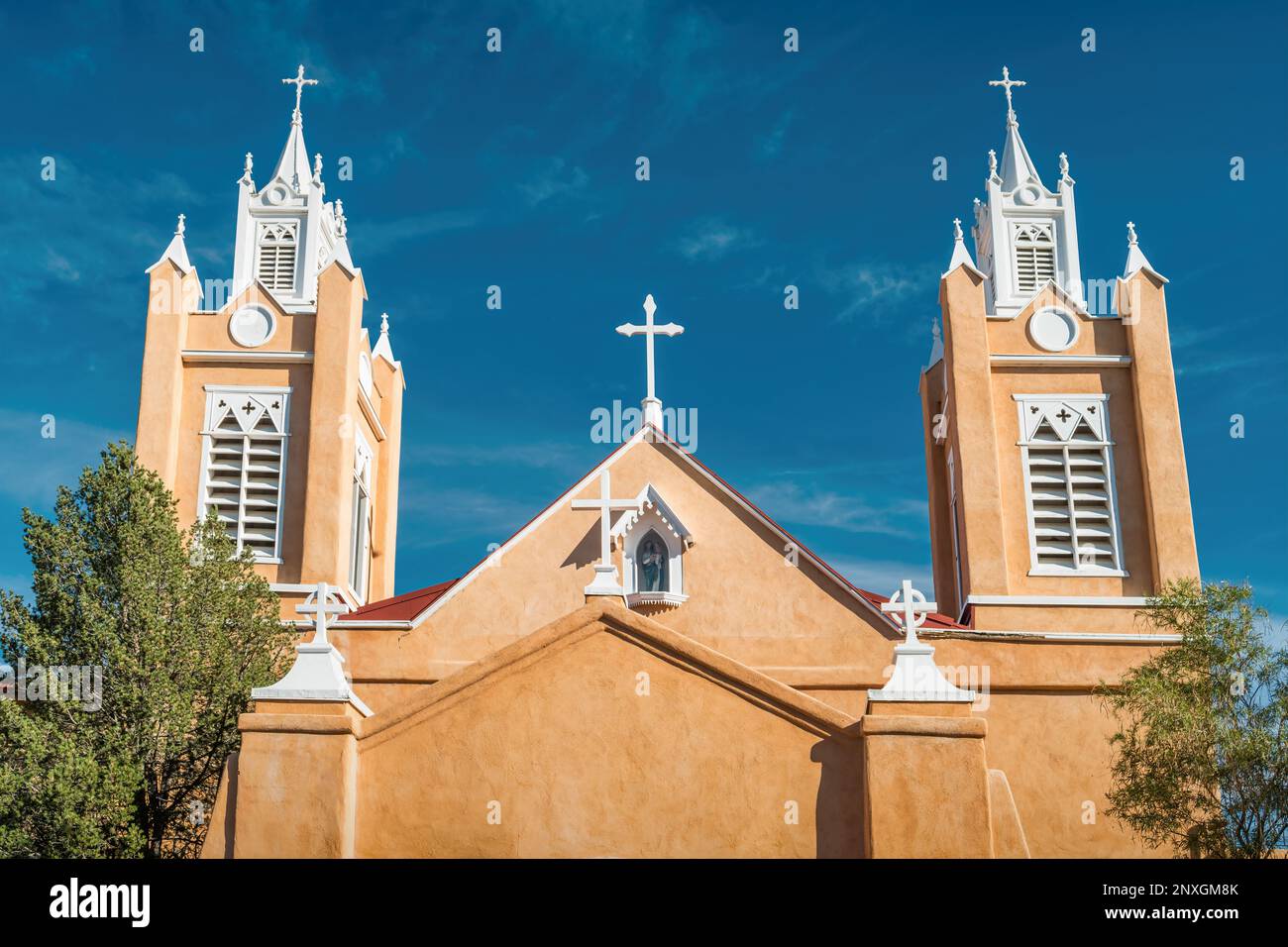 Église San Felipe de Neri dans la vieille ville Albuquerque Nouveau-Mexique, États-Unis. Banque D'Images