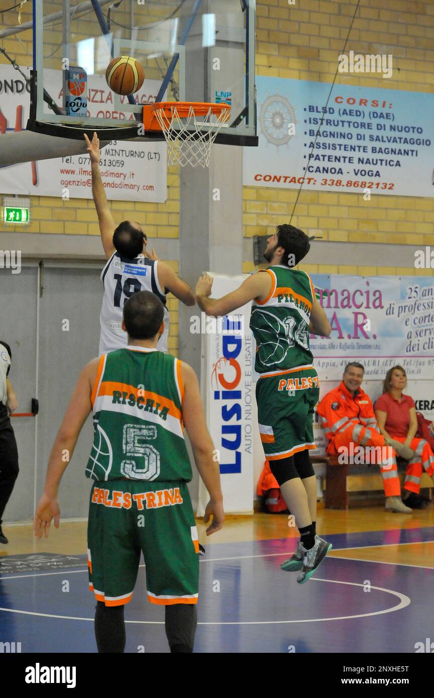 Match de basket-ball - Italie: Panier Scauri contre Pallacanestro Palestrina série B - 17 avril 2016 - Championnat italien de basket-ball Banque D'Images