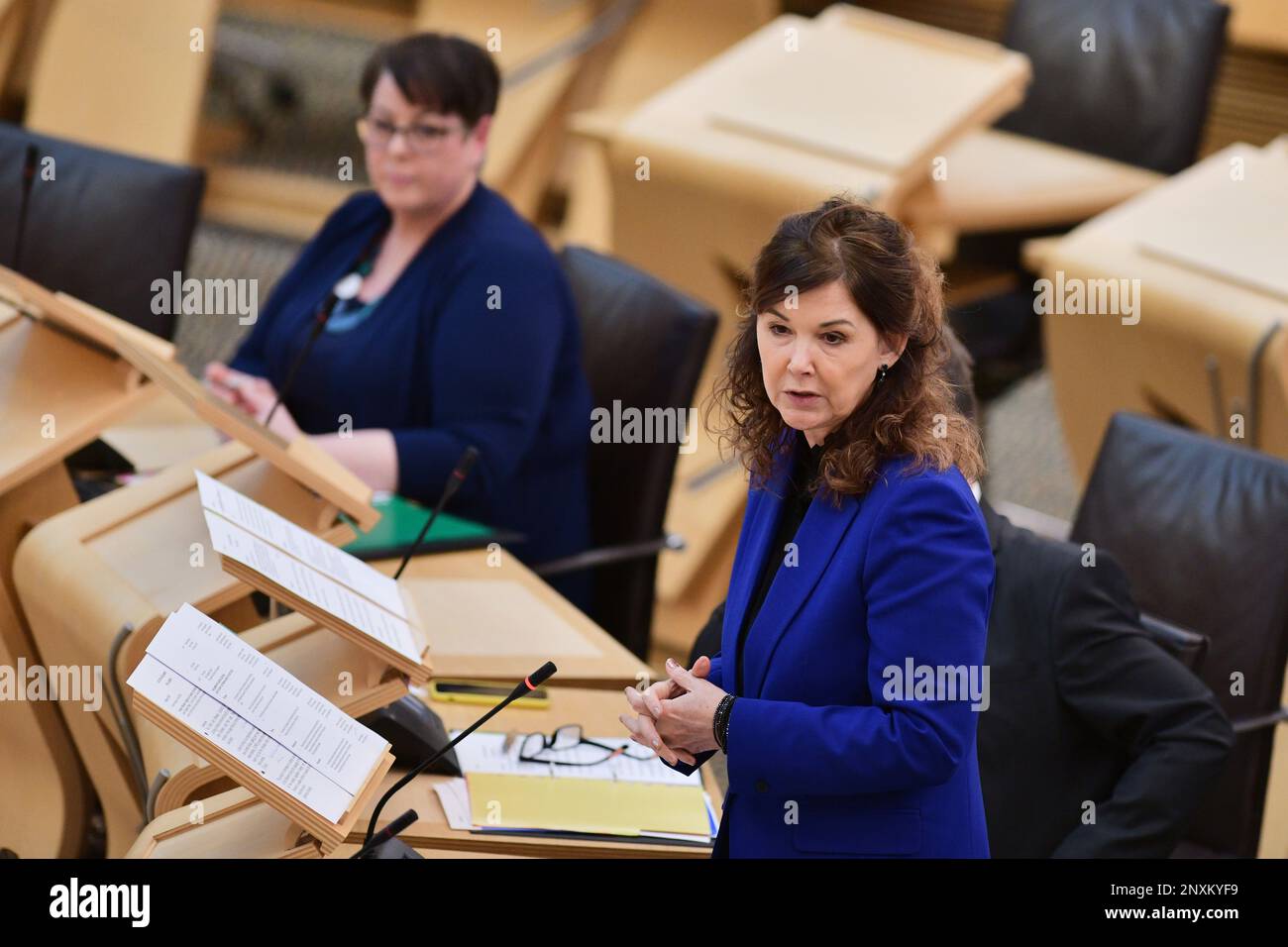 Edinburgh, Écosse, Royaume-Uni, 01 mars 2023. Lord Advocate Dorothy bain au Parlement écossais. credit sst/alamy nouvelles en direct Banque D'Images