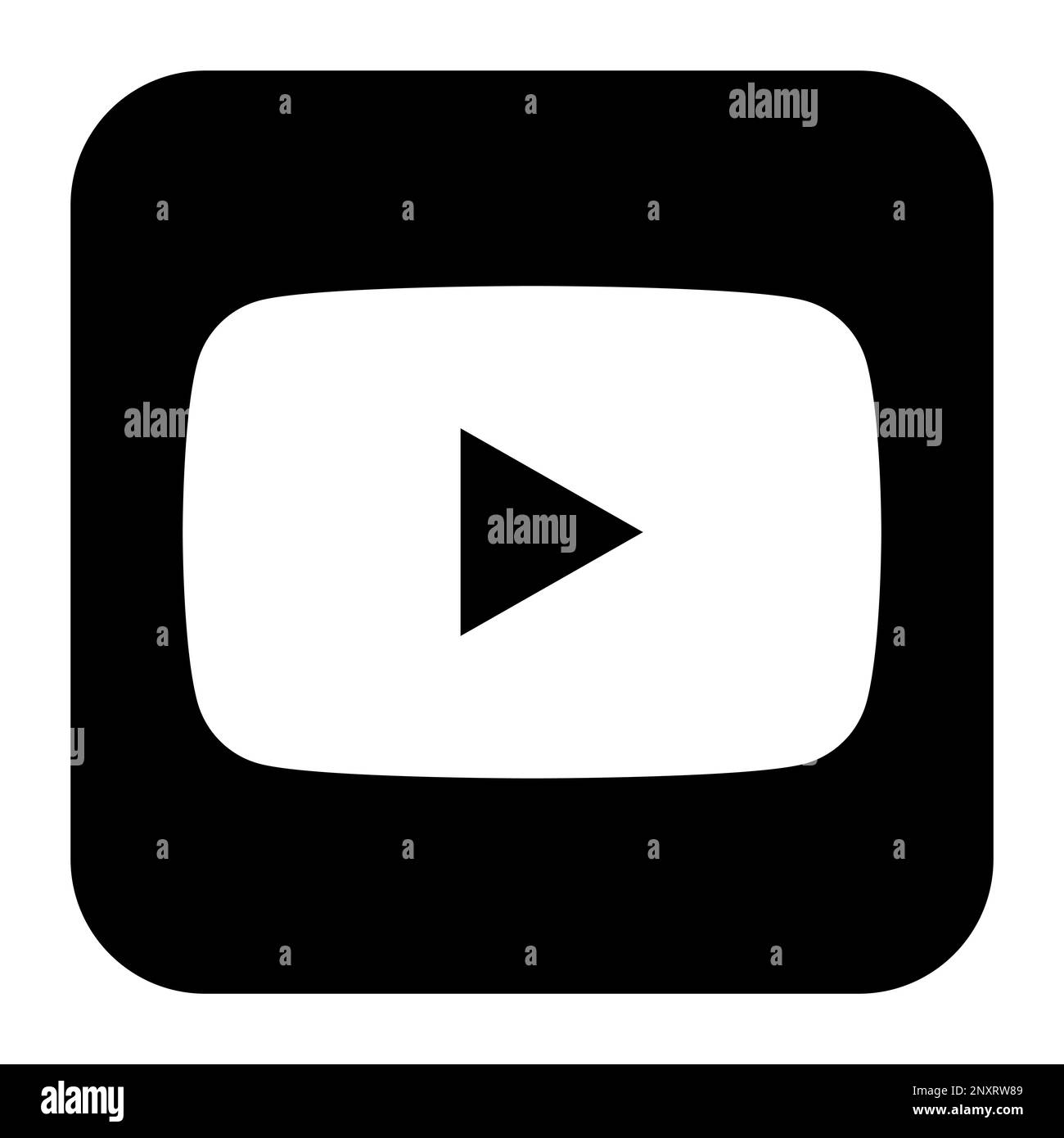 Icône de l'application YouTube sur les réseaux sociaux. Illustration de vecteur carré avec coins arrondis. Illustration de Vecteur
