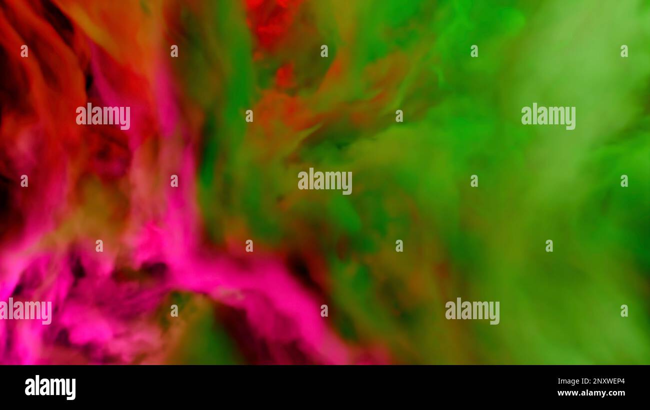 Nuages abstraits de fumée colorée. Conception. Diffusion de nuages lumineux contrastés avec des reflets lumineux Banque D'Images