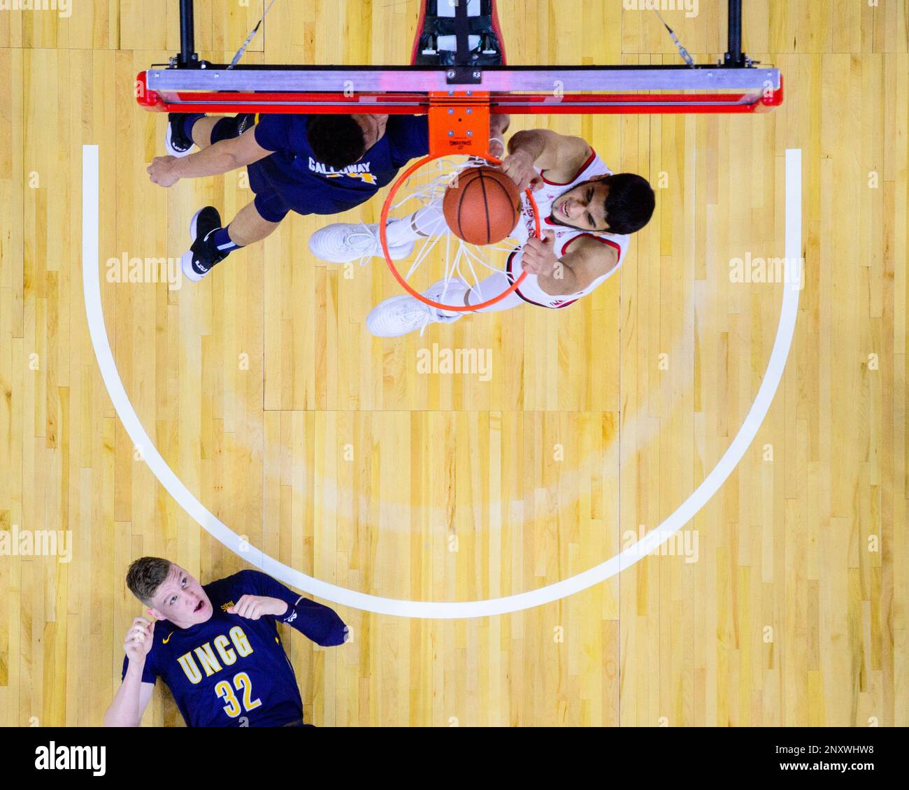 NC State center Omer Yurtseven (14) during the NCAA College Basketball game between the UNCG Spartans and the NC State Wolfpack at PNC Arena on December 16, 2017 in Raleigh, NC. Jacob Kupferman/CSM (Cal Sport Media via AP Images) Banque D'Images