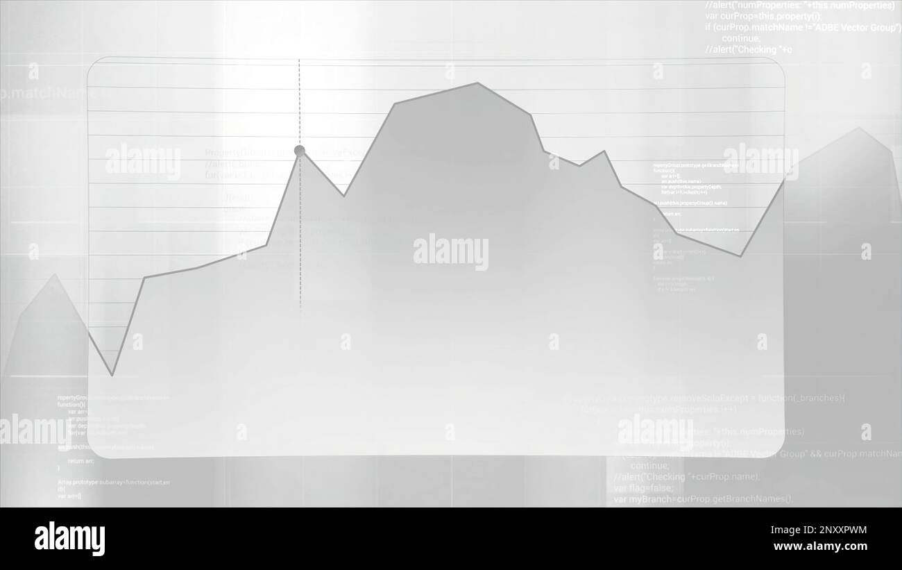 Graphique lumineux violet et gris. Motion.Point se déplaçant le long d'une ligne de graphique qui monte et descend dans l'animation. 4K images de haute qualité Banque D'Images