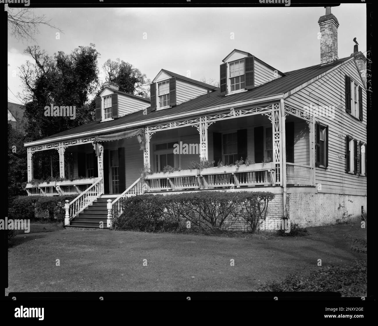 Pickens House, 2229, chemin Pickens, Augusta, comté de Richmond, Géorgie. Carnegie Etude de l'architecture du Sud. États-Unis, Géorgie, Richmond County, Augusta, Maisons, Porches. Banque D'Images