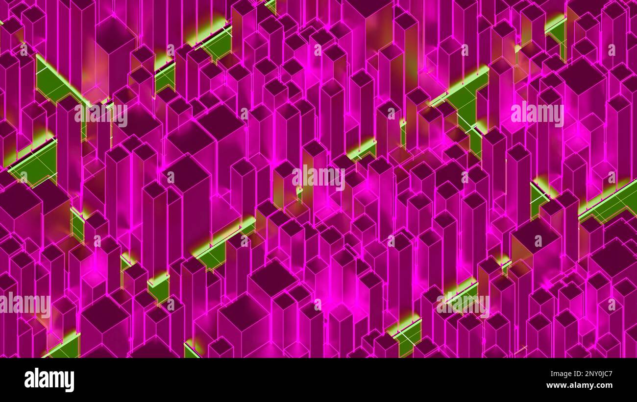 Fond rose. Design.petits carrés dans l'animation qui se déplacent vers la droite. 4K images de haute qualité Banque D'Images